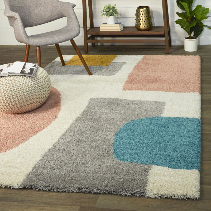 Etta Avenue™ Teen Macy Abstract Gray/Pink Area Rug & Reviews Wayfair